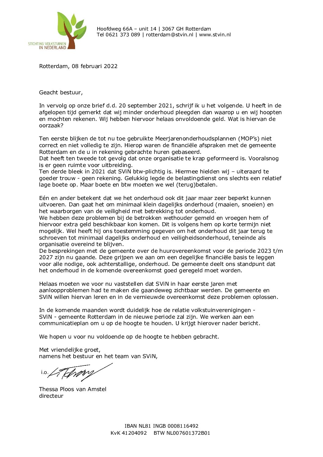 2022-02-08 SVIN stand van zaken en onderhoud SViN